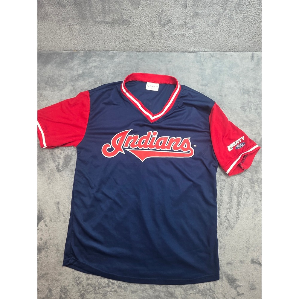 Match-Up Cleveland Indians Bauer Outage #47 Baseball Jersey Navy Red XL